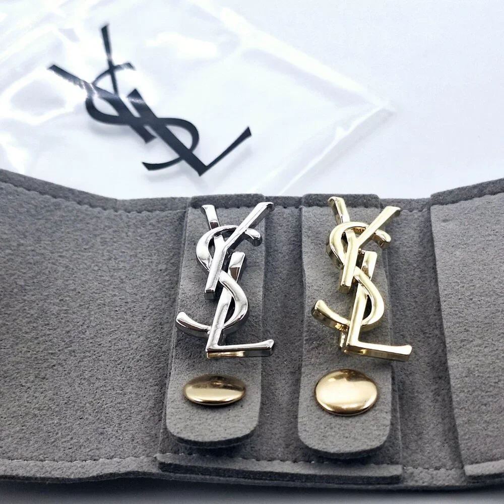 Bundle Vintage Gold Silver Yves Saint Laurent YSL Brooch Employee Appreciation 2 - Picture 5 of 8